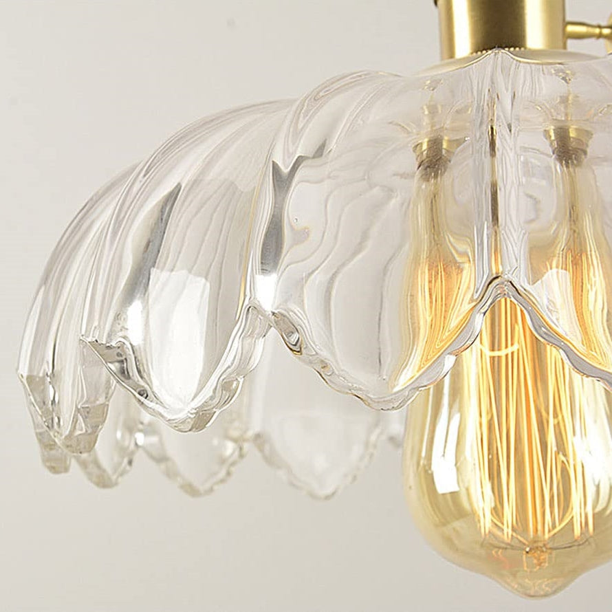Luvano Pendelleuchte Blume Buntglas Vintage