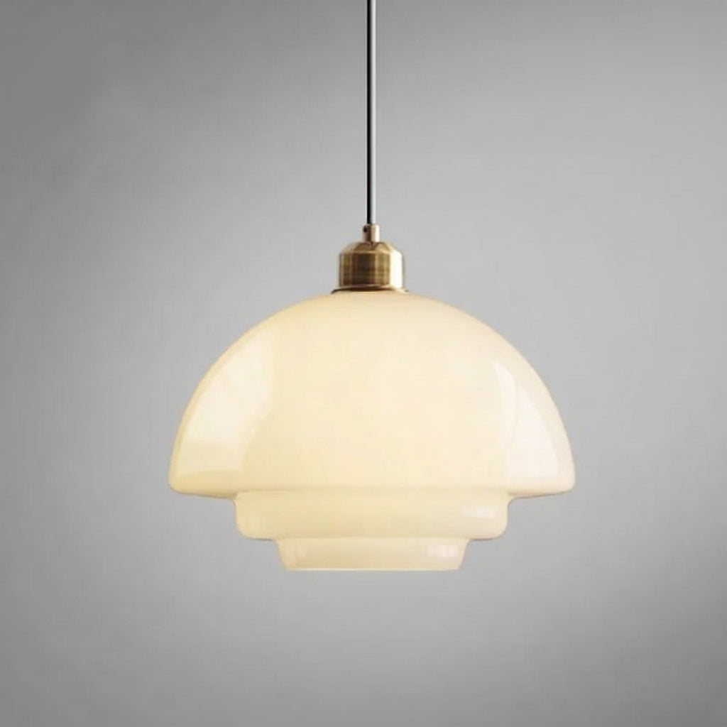 Luvano Pendelleuchte Weißglas Mid Century modern