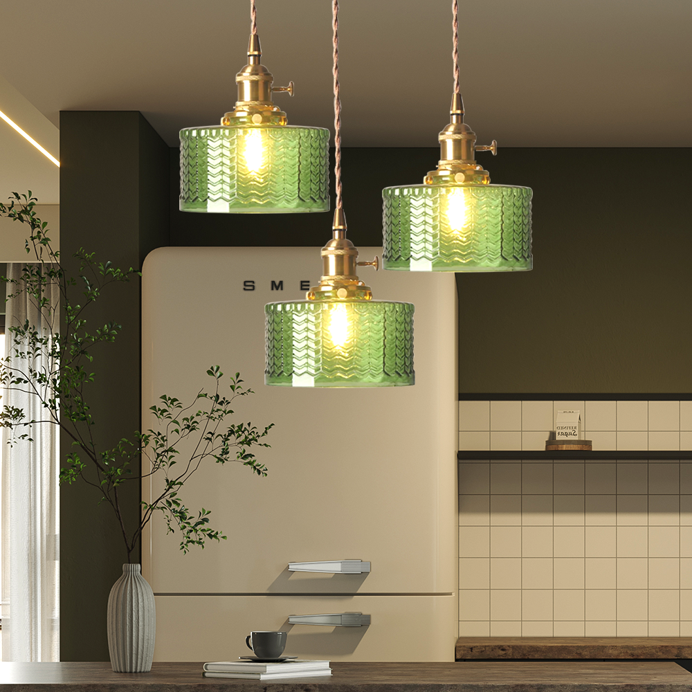 Luvano Pendelleuchte Grünglas höhenverstellbar