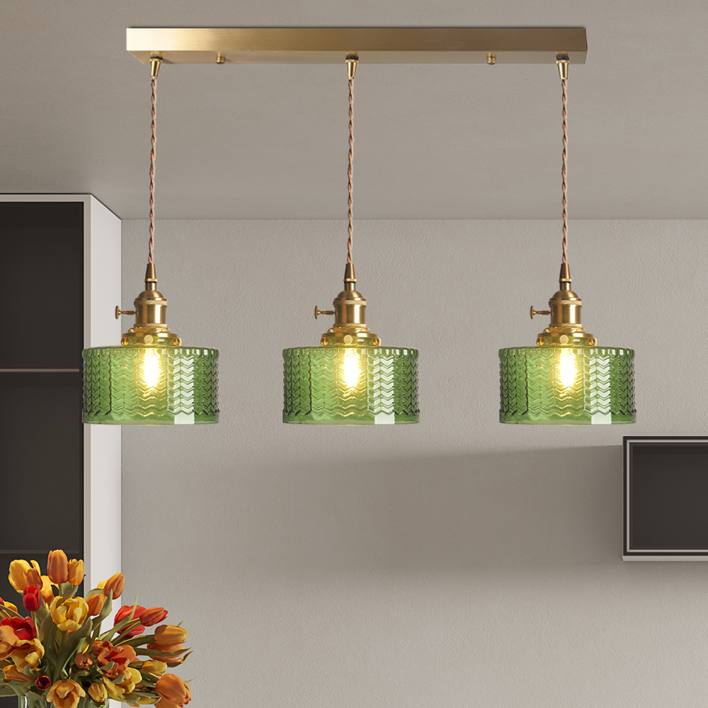 Luvano Pendelleuchte Grünglas höhenverstellbar