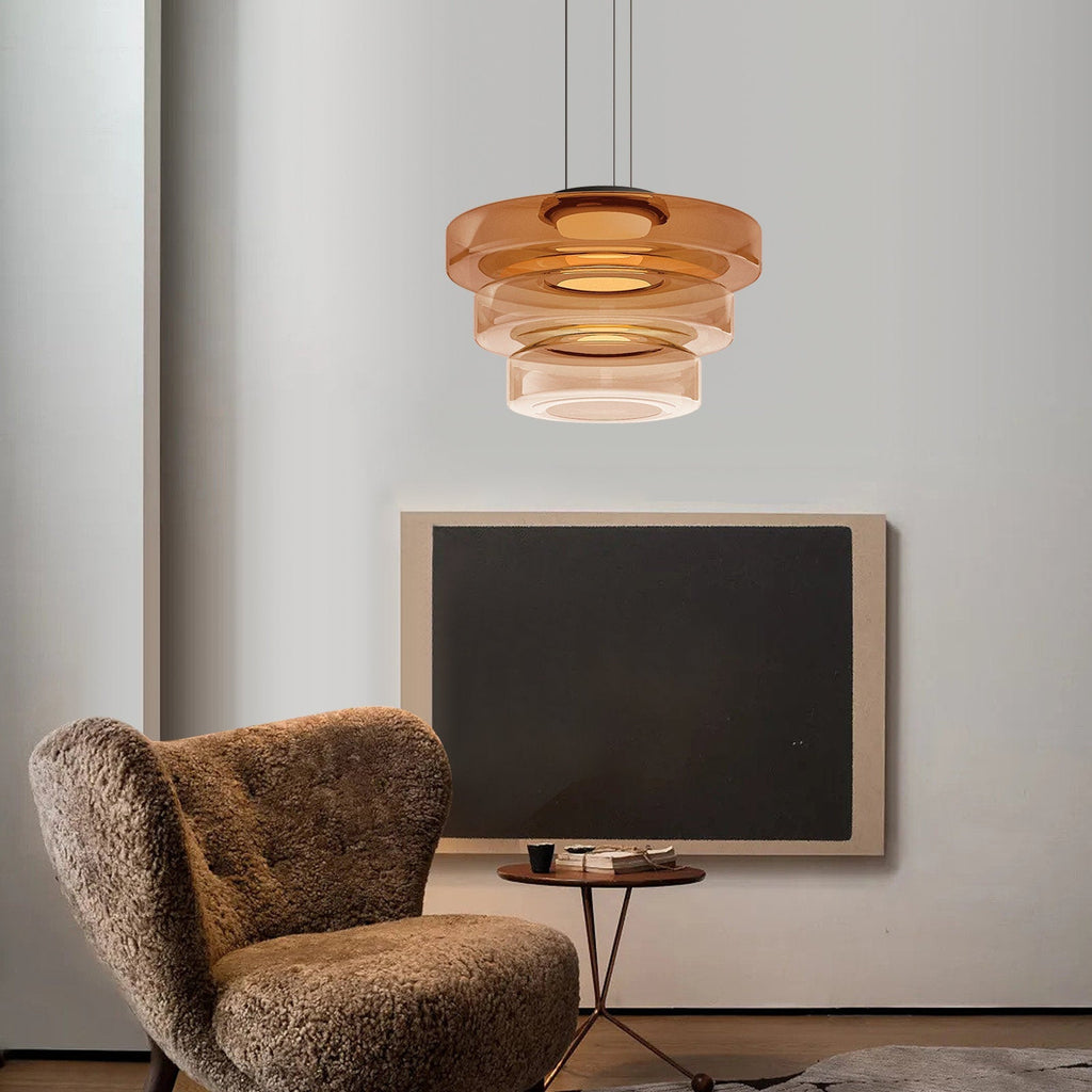 Luvano Pendelleuchte Bauhaus Glas LED mehrlagig