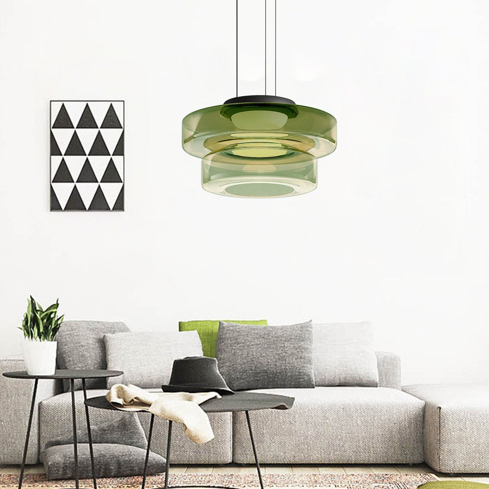 Luvano Pendelleuchte Glas Bauhaus Hängelampe