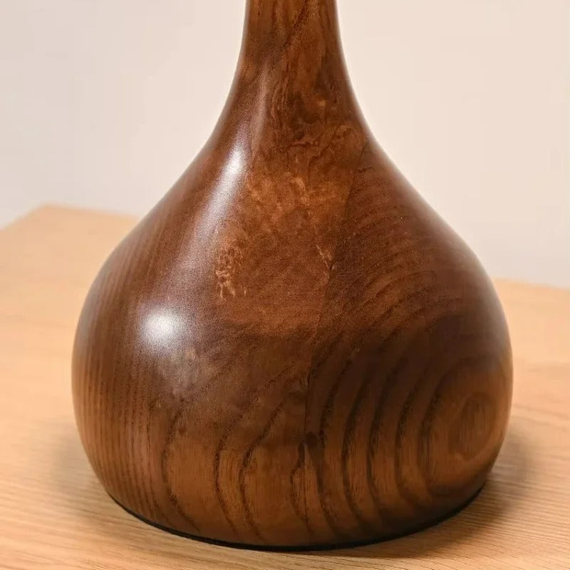 Luvano Andi Tischleuchte Glas Messing Holz