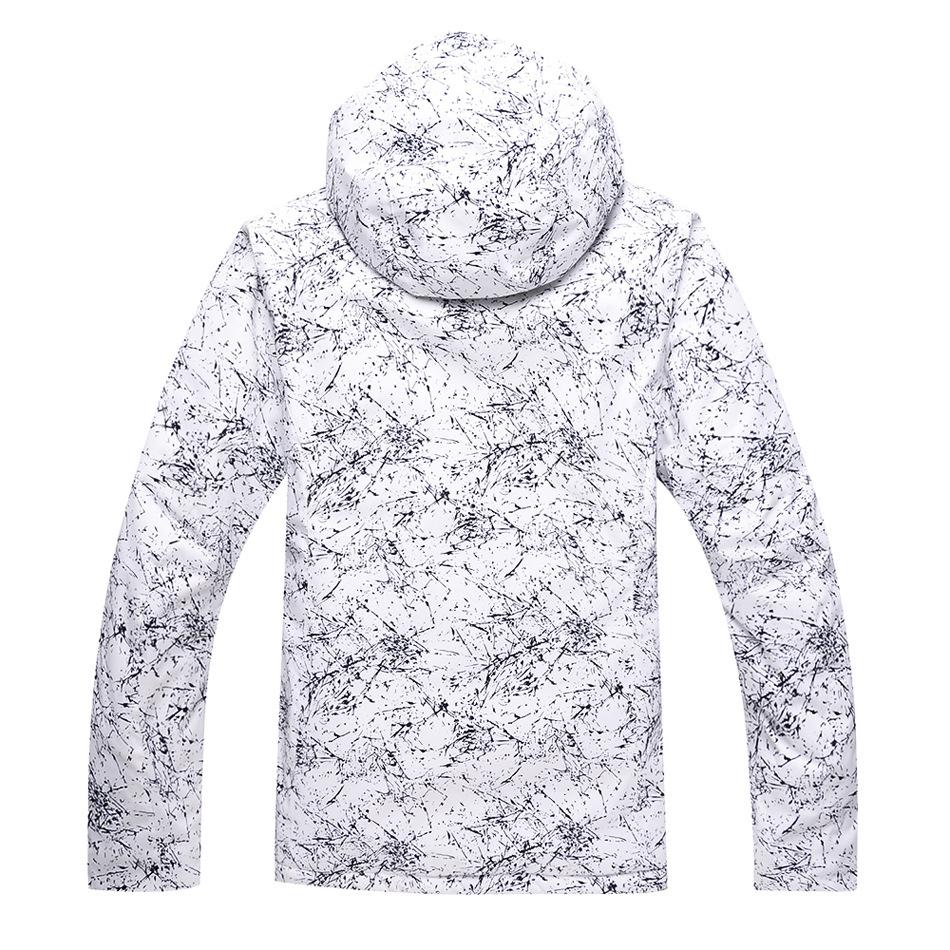 Wasserdichte Skijacke mit Kapuze und Schneeeulenmotiv für Herren und Unisex