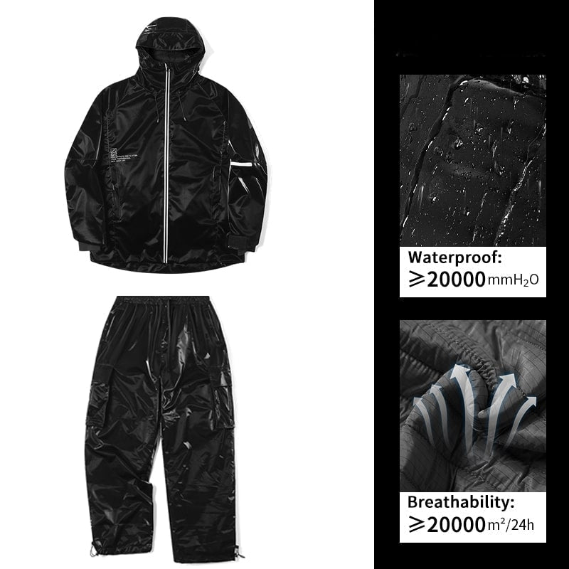 Mountain Beast Damen-Schneeanzug-Sets aus schwarzem Graphen-Material (3 Lagen)