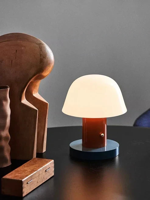 Luvano Tischleuchte Pilz Akku LED modern