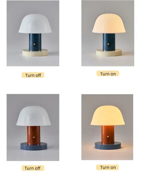 Luvano Tischleuchte Pilz Akku LED modern