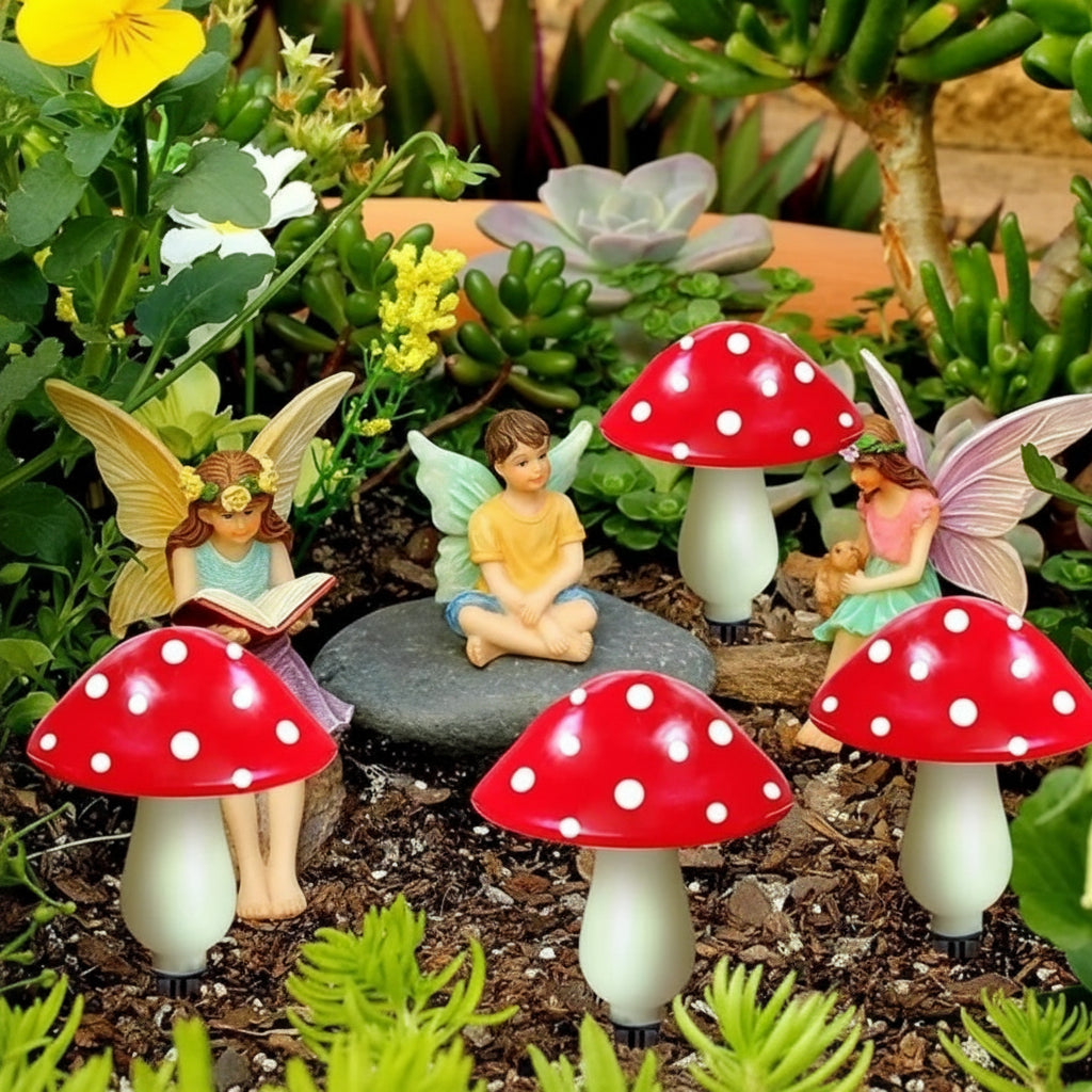 Luvano Solar Gartenleuchten Pilz Erdspieß Set