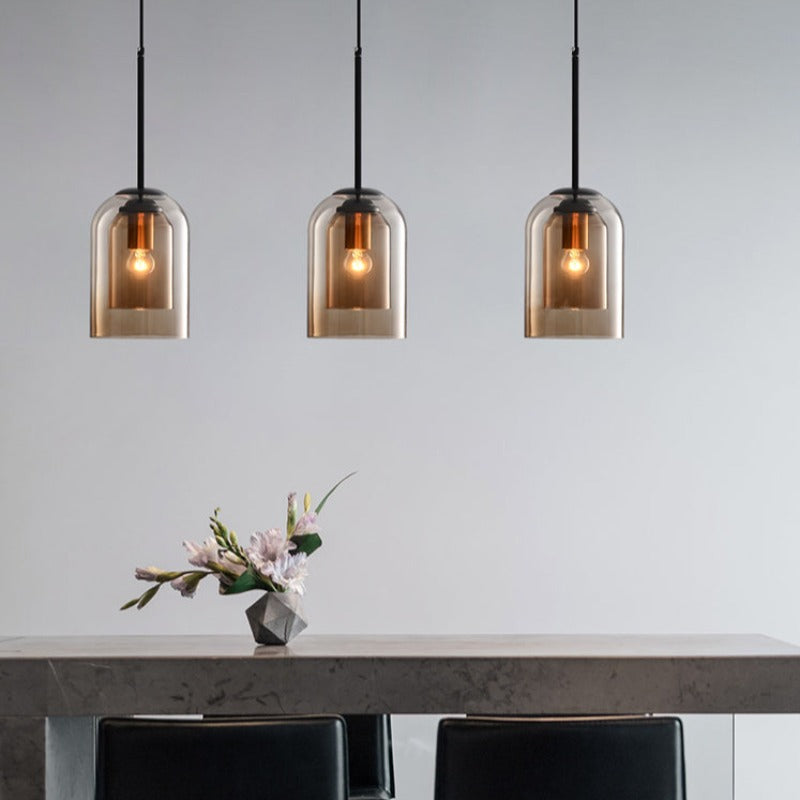 Luvano Mica Pendelleuchte Glas Mid Century