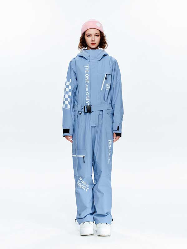 Damen High Experience Checkerboard Sleeve Urban Style Einteiler Snowboardanzug