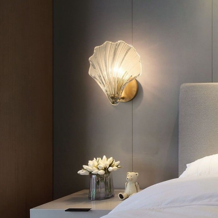 Luvano Marina Wandleuchte Muschelglas Art Deco