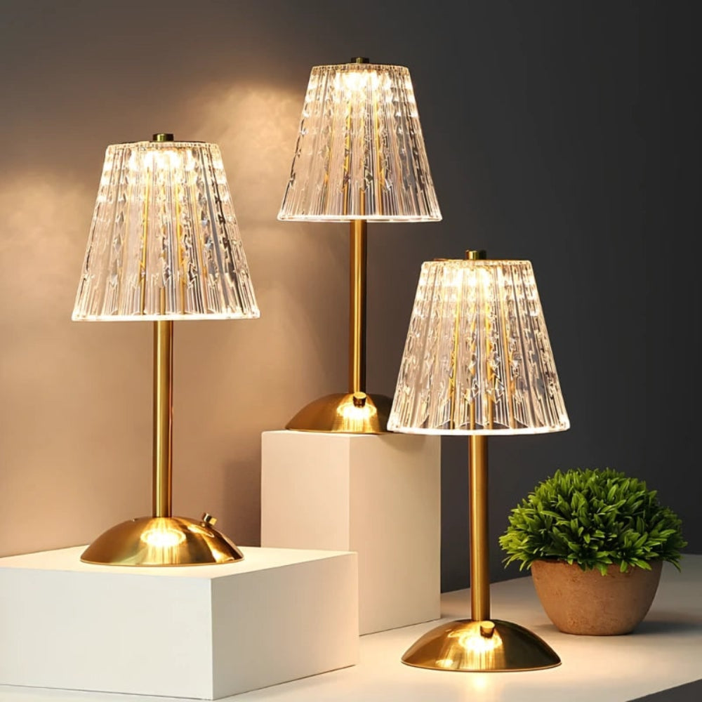 Luvano Tischleuchte Kristall Akku kabellos dimmbar