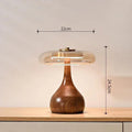 Luvano Andi Tischleuchte Glas Messing Holz